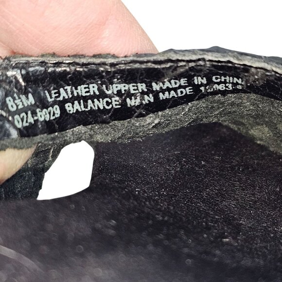 Womens 8.5 Black Leather Open Toe Chunky Heel Slip-on Work Business Casual Comfy - Picture 3 of 15